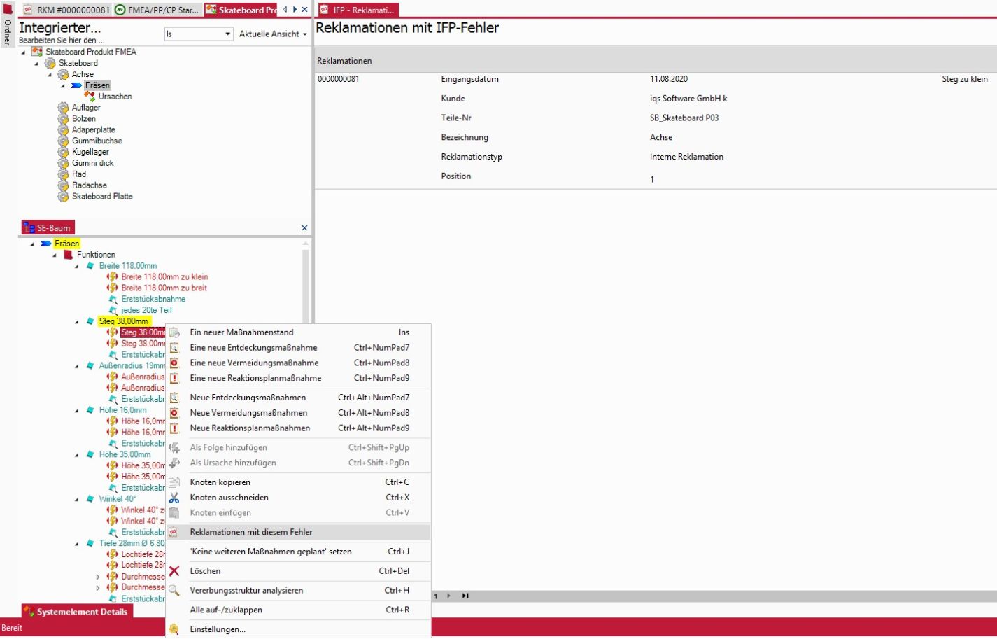 Vorteil & Beispiel einer FMEA-Software - PeakAvenue