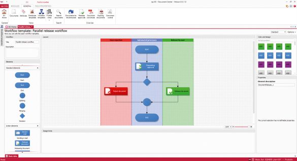 Software screen release workflow in the Quality Center module Document Center