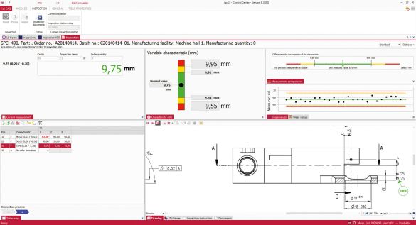 Software screen inspection data acquisition with CAD drawing