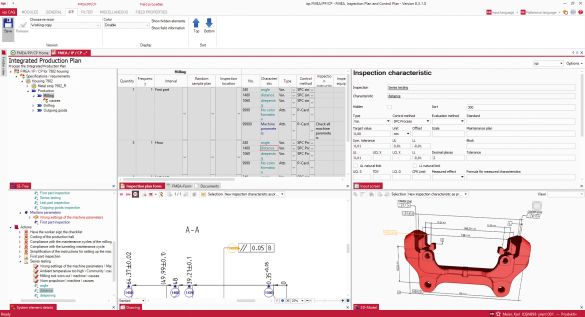 Software screen Inspection characteristic with integrated 2D drawing and 3D PDF