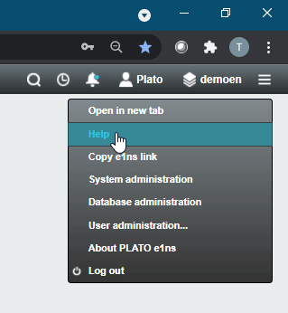 Software screen for e1ns navigation