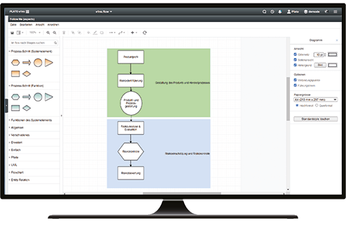 Software screen of e1ns.flow