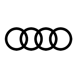 Audi logo with four interlocking rings.