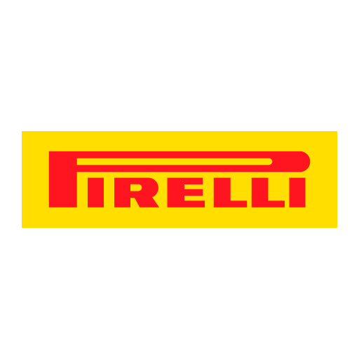 Pirelli logo with elongated P in red text.