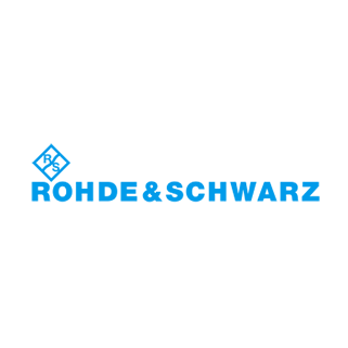 Rohde &amp; Schwarz logo with R&amp;S icon and text in blue.