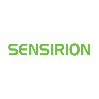 Sensirion logo with green lettering.