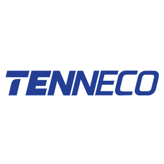 Tenneco logo with blue sans-serif text reading “TENNECO” in uppercase letters.