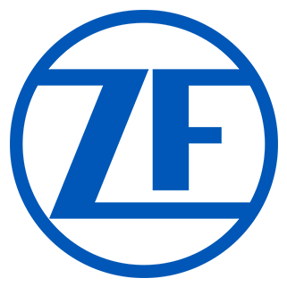 ZF logo with blue uppercase letters “ZF” inside a blue circle.
